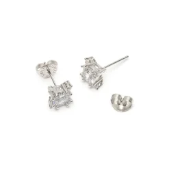 Simply Whispers Silver Crystal Stud Earrings Online