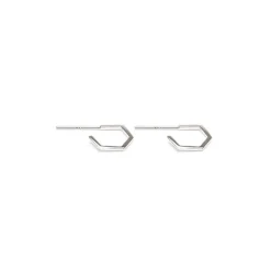 Simply Whispers Silver Hexagon Hoop Earrings Hot