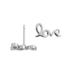 Simply Whispers Silver Love Stud Earrings Clearance