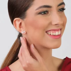 Simply Whispers Silver Love Stud Earrings Clearance