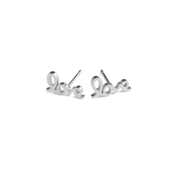 Simply Whispers Silver Love Stud Earrings Clearance