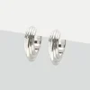 Simply Whispers Silver Oval Chunky Hoop Earrings Fashion