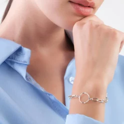 Simply Whispers Silver Paperclip Bracelet Fashion