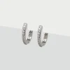 Simply Whispers Silver Pave Huggie Hoops Outlet