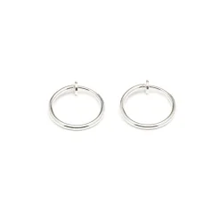 Simply Whispers Silver Plated 17 mm Spring Illusion Clip-On Hoop Earrings Sale