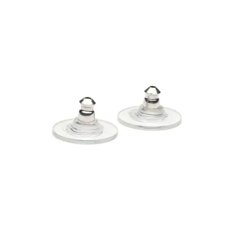 Simply Whispers Silver Plated Plastic Disk Bullet Backs Accessory - 1 Pair Best