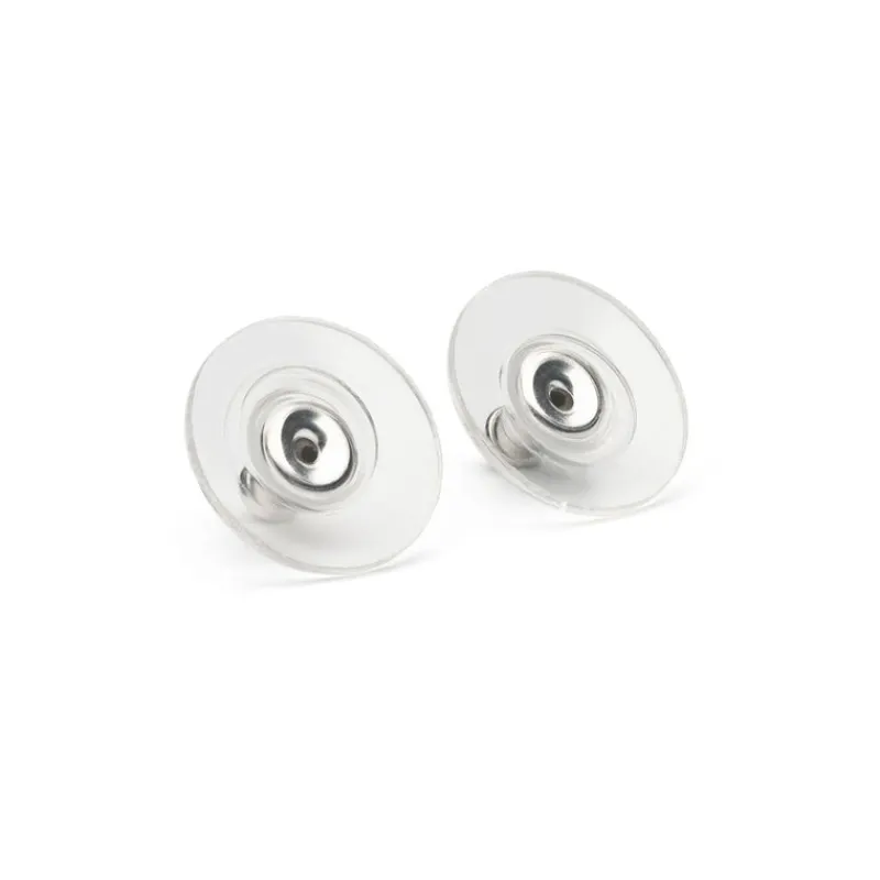 Simply Whispers Silver Plated Plastic Disk Bullet Backs Accessory - 1 Pair Best