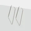 Simply Whispers Silver Rhombus Oversized Hoop Earrings Fashion