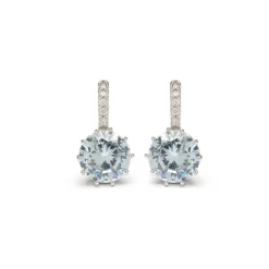 Simply Whispers Silver Round Crystal Hoops Best