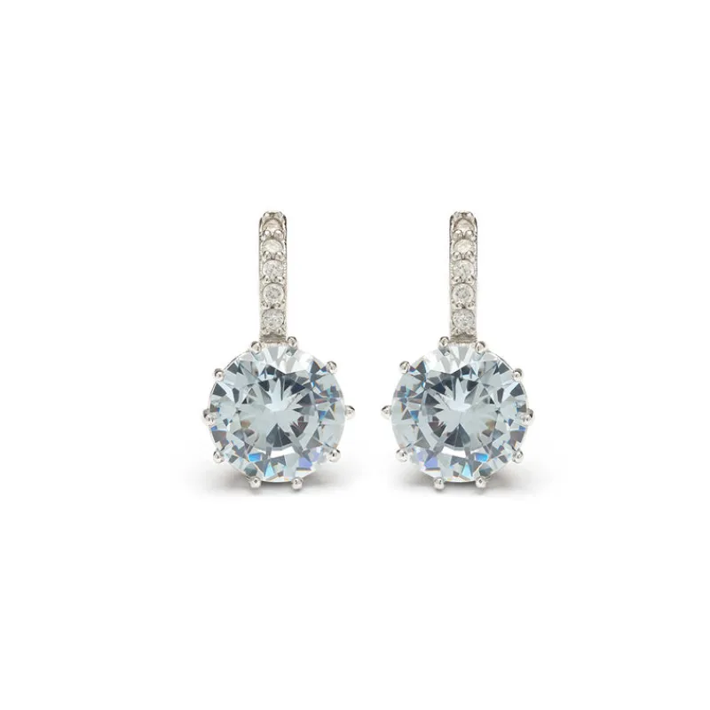 Simply Whispers Silver Round Crystal Hoops Best