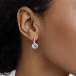 Simply Whispers Silver Round Crystal Hoops Best