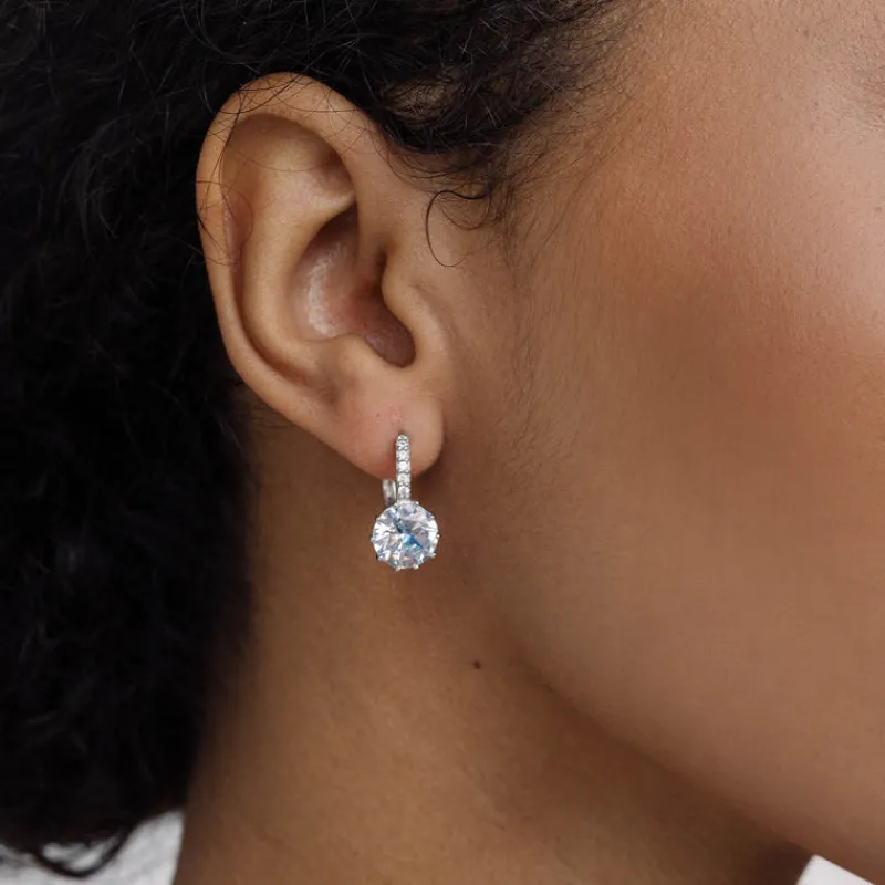 Simply Whispers Silver Round Crystal Hoops Best