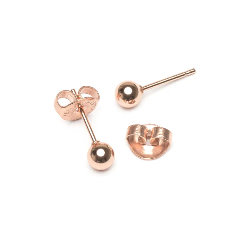 Simply Whispers Small Ball Stud Earrings Rose Gold Plated Online