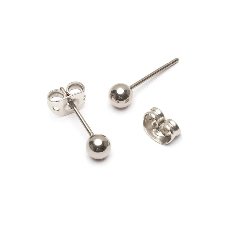 Simply Whispers Small Ball Titanium Stud Earrings Discount