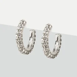 Simply Whispers Small Crystal Hoop Earrings Outlet