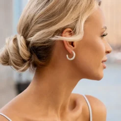 Simply Whispers Small Crystal Hoop Earrings Outlet