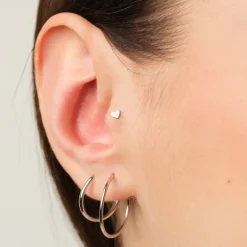 Simply Whispers Small Endless Hoop Earrings Silver Plated Discount