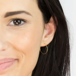 Simply Whispers Small Hoop Earrings Gold Plated Discount
