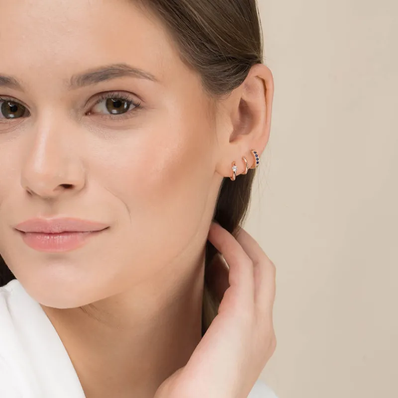 Simply Whispers Small White Crystal Huggie Earrings Fashion