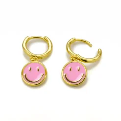 Simply Whispers Smiley Charm Huggie Hoops New