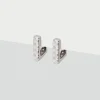 Simply Whispers Squared Silver Huggie Hoops Clearance