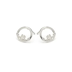Simply Whispers Stainless Steel Claddagh Stud Earrings Fashion