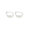 Simply Whispers Stainless Steel 6mm Pearl Hoop Earrings Discount