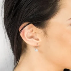 Simply Whispers Stainless Steel 6mm Pearl Hoop Earrings Discount