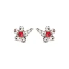Simply Whispers Stainless Steel Red And White Daisy Stud Earrings Best