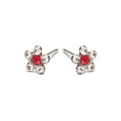 Simply Whispers Stainless Steel Red And White Daisy Stud Earrings Best
