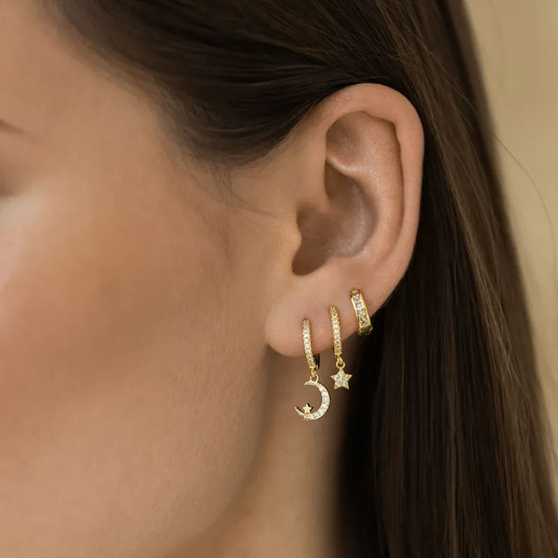 Simply Whispers Star Charm Hoop Earring Sale