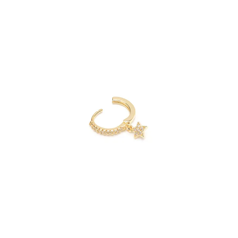 Simply Whispers Star Charm Hoop Earring Sale