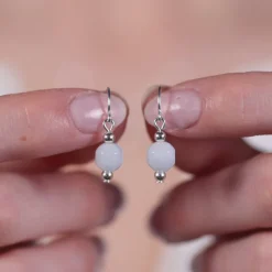 Simply Whispers 925 Sterling Silver Aquamarine French Hook Earrings Clearance