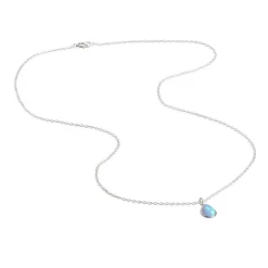 Simply Whispers Sterling Silver Blue Drop Opal Necklace Best