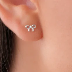 Simply Whispers Sterling Silver Bow Stud Earrings Best