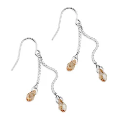 Simply Whispers 925 Sterling Silver Champagne French Hook Earrings Outlet