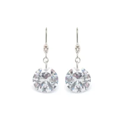Simply Whispers 925 Sterling Silver Crystal French Hook Earrings Discount