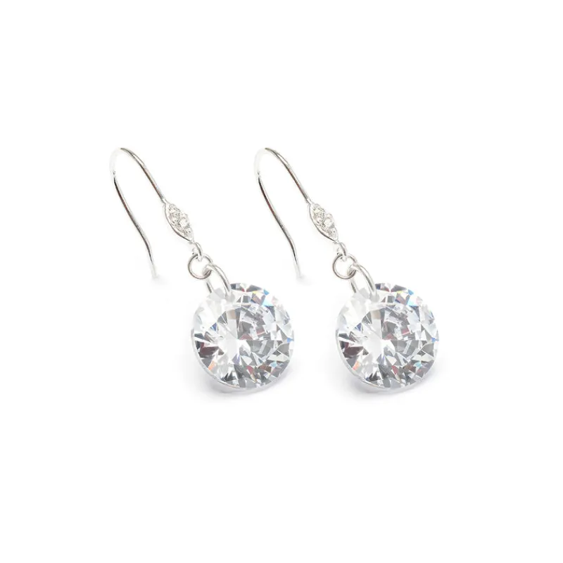 Simply Whispers 925 Sterling Silver Crystal French Hook Earrings Discount