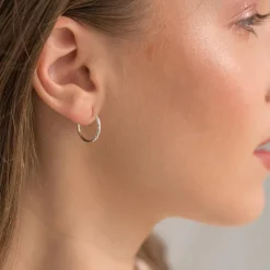 Simply Whispers 925 Sterling Silver Diamond Cut Hoops Hot