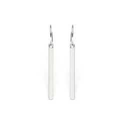 Simply Whispers 925 Sterling Silver French Hook Earrings With Long Silver Bar Hot