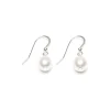 Simply Whispers 925 Sterling Silver French Hook Earrings With Freshwater Pearls Fashion