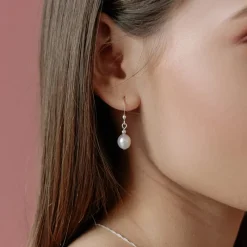 Simply Whispers 925 Sterling Silver French Hook Earrings With Freshwater Pearls Fashion