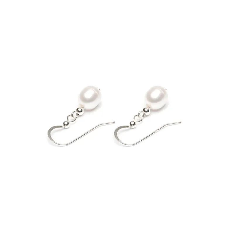 Simply Whispers 925 Sterling Silver French Hook Earrings With Freshwater Pearls Fashion