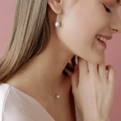 Simply Whispers 925 Sterling Silver French Hook Earrings With Freshwater Pearls Fashion
