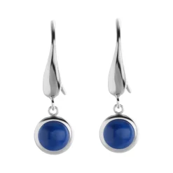 Simply Whispers 925 Sterling Silver Genuine Lapis French Hook Earrings New