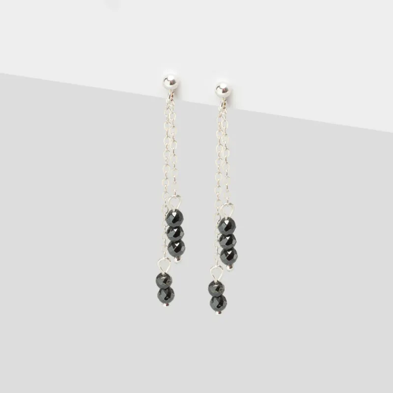 Simply Whispers 925 Sterling Silver Hematite Stone Earrings Sale