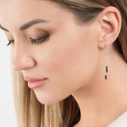 Simply Whispers 925 Sterling Silver Hematite Stone Earrings Sale