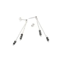 Simply Whispers 925 Sterling Silver Hematite Stone Earrings Sale