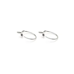 Simply Whispers 925 Sterling Silver Leaf Huggie Hoops Fashion