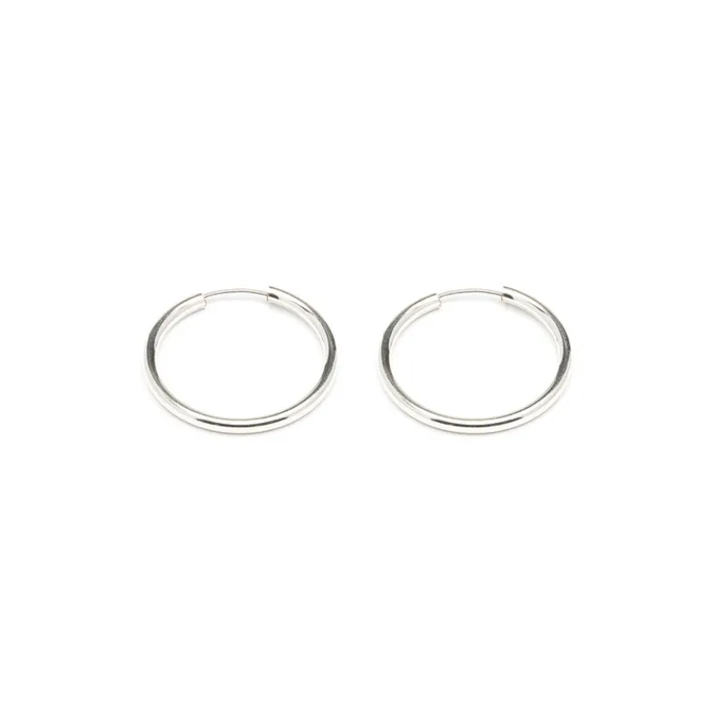 Simply Whispers 925 Sterling Silver Medium Endless Hoop Earrings Hot